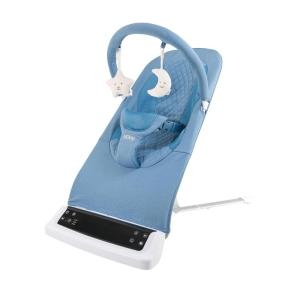 image:imageNuby Deluxe Baby Bouncer Seat  Portable Infant Bouncer with Music Fun Sounds and Soothing Vibrations  Digital Display  06 Months  Navy BlueBlue