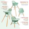 image:imageNuby 4in1 Baby High Chair Seat with Removable Tray  6 Months to 3 Years  Adjustable Toddler Chair for Eating  Holds Up to 60 lbs  GrayGreen