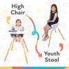 image:imageNuby 4in1 Baby High Chair Seat with Removable Tray  6 Months to 3 Years  Adjustable Toddler Chair for Eating  Holds Up to 60 lbs  GrayGreen