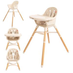 image:imageNuby 4in1 Baby High Chair Seat with Removable Tray  6 Months to 3 Years  Adjustable Toddler Chair for Eating  Holds Up to 60 lbs  GrayBeige