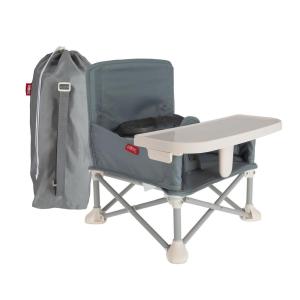 image:imageNuby PopUp Booster Seat with Removable Tray  6 Months  Portable Booster Seat for Floor IndoorOutdoor Use  3Point Safety Adjustable Straps  Summer Travel Essentials  Black and WhiteGray