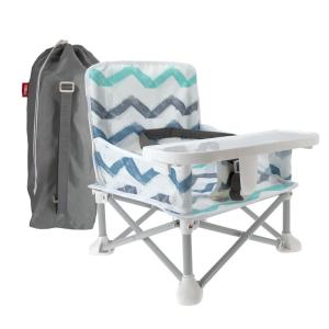 image:imageNuby PopUp Booster Seat with Removable Tray  6 Months  Portable Booster Seat for Floor IndoorOutdoor Use  3Point Safety Adjustable Straps  Summer Travel Essentials  Black and WhiteChevron