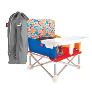 image:imageNuby PopUp Booster Seat with Removable Tray  6 Months  Portable Booster Seat for Floor IndoorOutdoor Use  3Point Safety Adjustable Straps  Summer Travel Essentials  Black and WhiteFun Faces