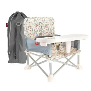 image:imageNuby PopUp Booster Seat with Removable Tray  6 Months  Portable Booster Seat for Floor IndoorOutdoor Use  3Point Safety Adjustable Straps  Summer Travel Essentials  Black and WhiteSafari