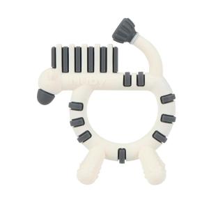 image:imageNuby Geo Zoos Massaging Teether  Baby Teething Toy  Soft Easy Grip  3 Months  Blue GorillaZebra