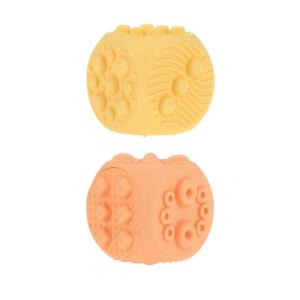image:imageNuby Silicone Block Poppers  2Pack Interactive Baby Block Toy for Babies 10 Months  Yellow and OrangeYellow  Orange Block Poppers