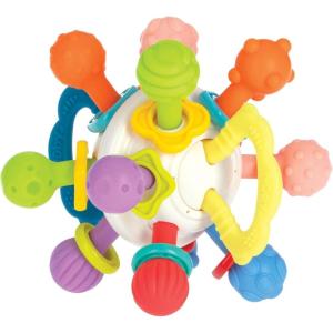 image:imageNuby Twist Ball Teether Activity Toy with Rattle and Fun Bright Colors  Montessori Sensory Toy Develops Fine Motor Skills  3  MonthsTwist Ball Teether