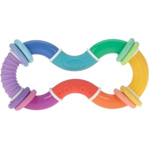 image:imageNuby Twist Ball Teether Activity Toy with Rattle and Fun Bright Colors  Montessori Sensory Toy Develops Fine Motor Skills  3  MonthsTwistaRing Teether and Fidget Toy