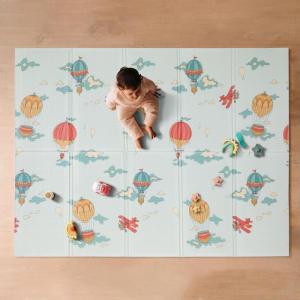 image:imageNuby Reversible Baby Floor Mat  Foldable and Lightweight Foam Infant Play Mat  77 x 58  Easy Storage and Travel  Hot Air BalloonsStripesHot Air Balloons Play Mat