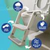 image:imageNuby Step Ladder Toddler Potty Seat for Toilet  AllinOne Kids Potty Training Toilet Seat with Ladder for Toddlers 18 Months  GreyLadder Potty Seat