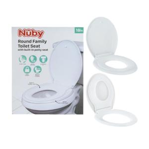 image:imageNuby Family Toilet Seat  Builtin Potty Training Toilet Seat  Fits All Round Toilets  Secure and WiggleFree  Easy to Install and Remove