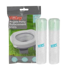 image:imageNuby OnTheGo Portable Potty Seat  Travel Toilet Seat for Boys and Girls 18 Months  Includes Storage Bag and Disposable Potty Liners  Toddler Travel Essentials  Toddler Potty Training ToiletPotty Replacement Liners Pack of 40