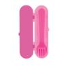 image:imageNuby Toddler Utensils with Travel Case  SelfFeeding Fork amp Spoon Set for Kids  EasytoHold Training Utensils with Rounded Safe Edges for Independent Mealtime  RainbowsPink with Rainbows