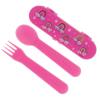 image:imageNuby Toddler Utensils with Travel Case  SelfFeeding Fork amp Spoon Set for Kids  EasytoHold Training Utensils with Rounded Safe Edges for Independent Mealtime  RainbowsPink with Rainbows