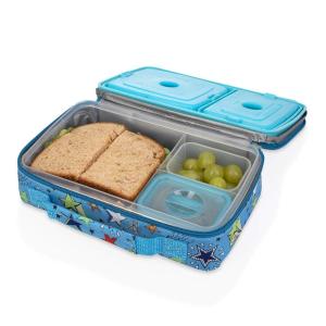 image:imageNuby Lunchbox with Insulated Travel Bag  Bento Lunch Box  3 Years  Galactic Design  Back to School EssentialsStars