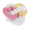 image:imageNuby Charms Silicone Infant Pacifier and Teether  2 Pack  0 Months  Yellow and BluePink  White