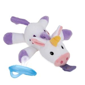 image:imageNuby Calming Natural Flex Snuggleez Pacifier with Plush Combo Set for Cuddling with Comfort FlamingoUnicorn