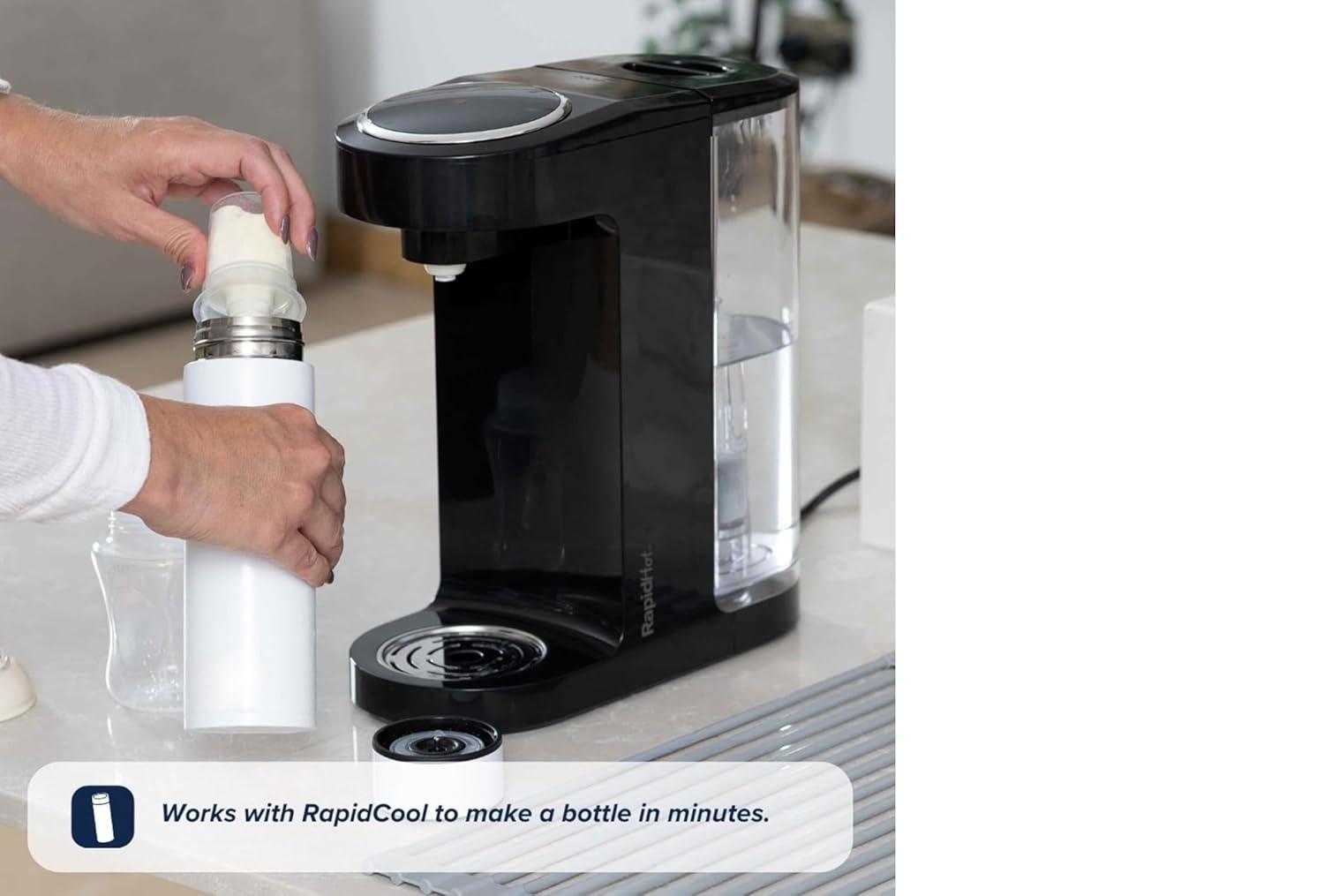image:imageNuby RapidHot Baby Formula Dispenser Machine  Infant Formula Mixer and Water Warmer with Precise Feed Sizing Memory  Filtered Boiling Water in Seconds  Compatible with RapidCool Bottle  WhiteBlack