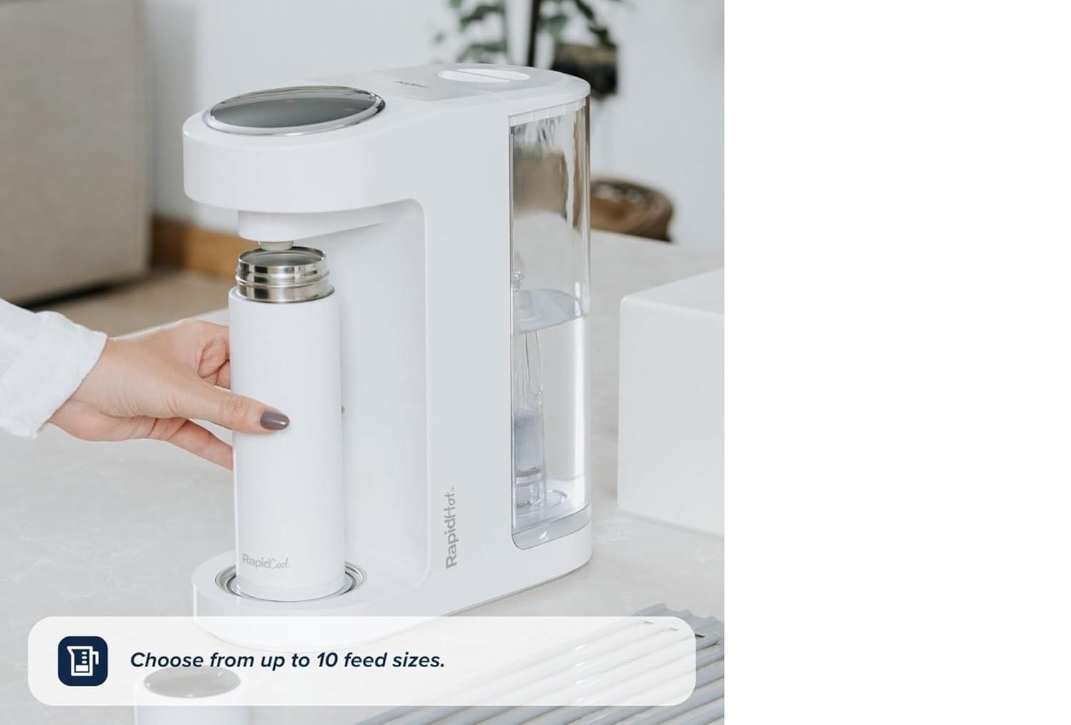 image:imageNuby RapidHot Baby Formula Dispenser Machine  Infant Formula Mixer and Water Warmer with Precise Feed Sizing Memory  Filtered Boiling Water in Seconds  Compatible with RapidCool Bottle  WhiteWhite