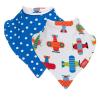 image:imageNuby 2pk Dribble Catcher Bandana bibs Super Absorbent Drool Bib with Soft Comfort Neckline NeutralBoy
