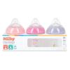 image:imageNuby 3Pack Infant Feeding Bottles with Slow Flow Breast Size Silicone Nipple 0 Months 6oz 3 Pack Set Delicate Star Rainbow Butterfly Prints