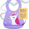 image:imageNuby On The Go Silicone 3D Bib with Scoop to Catch MessUnicorn