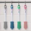 image:imageNuby Soft NonScratch Silicone Bristle Bottle amp Nipple Brush with Looped Handle GrayGray