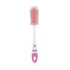 image:imageNuby Soft NonScratch Silicone Bristle Bottle amp Nipple Brush with Looped Handle GrayPink