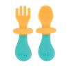 image:imageNuby First Fork and Spoon Set  Utensils with Safety Guards for Babies 6 Months  Orange and AquaOrange  Aqua