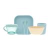 image:imageNuby Toddler Dinnerware Set  6Piece Includes Plate Bowl Snack Keeper Cup and Utensils  12 MonthsAqua