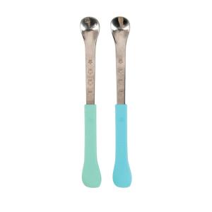 image:imageNuby 2 in 1 Silicone and Stainless Steel Dual Ended Feeding Spoons for Baby AquaBlueAquaBlue