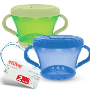 image:imageNuby 2Pack Snack Keepers Coral and AquaBlue and Green