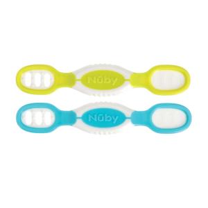 image:imageNuby Dip amp Scoop Spoons  2Pack Baby Led Weaning Spoons for Babies  6 Months  Aqua and Yellow