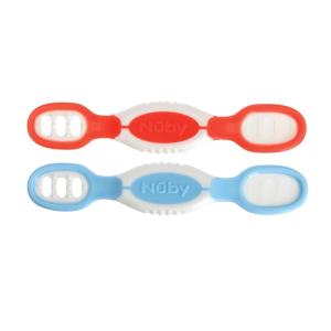 image:imageNuby Dip amp Scoop Spoons  2Pack Baby Led Weaning Spoons for Babies  6 Months  Red and Blue