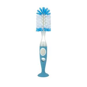 image:imageNuby Easy Clean Dispensing Soft and Durable Bristle Bottle Brush with Textured Handles and Suction Base 2 in 1 System GreenBlue