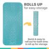 image:imageNuby Cushioned Bath Mat for Babies and Toddlers  NonSlip Shower and Bathtub Mat with Suction Cups  WhiteAqua