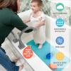 image:imageNuby Cushioned Bath Mat for Babies and Toddlers  NonSlip Shower and Bathtub Mat with Suction Cups  WhiteAqua