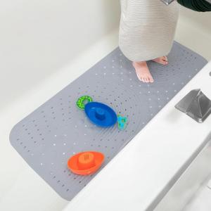 image:imageNuby Cushioned Bath Mat for Babies and Toddlers  NonSlip Shower and Bathtub Mat with Suction Cups  WhiteGray