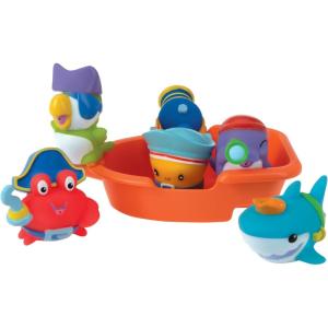 image:imageNuby Floating Octopus with 3 Hoopla Rings  Baby amp Toddler Bath Toy  No Hole Design Keeps Moisture Out  Fine Motor Skills  18 Months  Great Baby Pool ToysPirate Pals