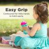 image:imageNuby 3 Piece NoSpill Easy Grip Cup with Flex Straw Clik It Lock Feature Girl 10 OuncePink  Magenta  Aqua