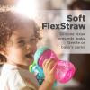 image:imageNuby 3 Piece NoSpill Easy Grip Cup with Flex Straw Clik It Lock Feature Girl 10 OuncePink  Magenta  Aqua