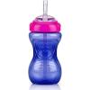 image:imageNuby 3 Piece NoSpill Easy Grip Cup with Flex Straw Clik It Lock Feature Girl 10 OuncePink  Purple  Blue