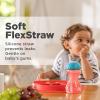 image:imageNuby 3 Piece NoSpill Easy Grip Cup with Flex Straw Clik It Lock Feature Girl 10 OunceRed  Blue  Green