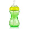 image:imageNuby 3 Piece NoSpill Easy Grip Cup with Flex Straw Clik It Lock Feature Girl 10 OunceRed  Blue  Green
