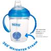 image:imageNuby 360 Grip N Sip 8oz Tritan Cup Weighted Straw with Hygienic Cover PinkBlue
