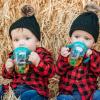 image:imageNuby 360 Grip N Sip 8oz Tritan Cup Weighted Straw with Hygienic Cover PinkTeal