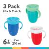 image:imageNuby 360 Wonder Cup SpillProof Transition Cup Sip from All Sides Spoutless Design LeakResistant with TOUCHFLO Silicone Rim Easy Grip for Little Hands BPA Free 6 Months GreenRedBlueGreen  Red  Blue