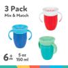 image:imageNuby 360 Wonder Cup SpillProof Transition Cup Sip from All Sides Spoutless Design LeakResistant with TOUCHFLO Silicone Rim Easy Grip for Little Hands BPA Free 6 Months GreenRedBlueGreen  Red  Blue