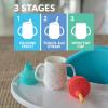 image:imageNuby 3Stage Training Cup Set  Silicone Tumbler with Spout and Straw Combo  4 oz  6 Months  Coral and SprinklesConfetti  Sprinkles