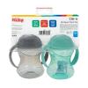 image:imageNuby ClikIt NoSpill Soft Spout Training Sippy Cup with Handles  2Pack 10 Oz  4 Months  NeutralAqua  Gray